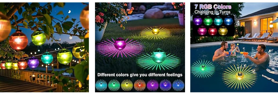 Schwimmende - Solar-RGB-Poolleuchte IP65