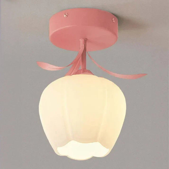 Claria - Tiffany-Deckenleuchte mit kleinen Glasblumen