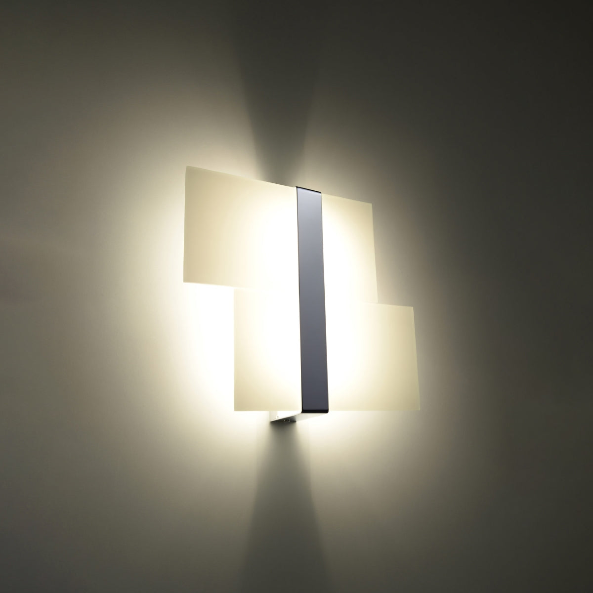 MASSIMO - Wandleuchte, Chrom/Weiß, aus Stahl und Glas