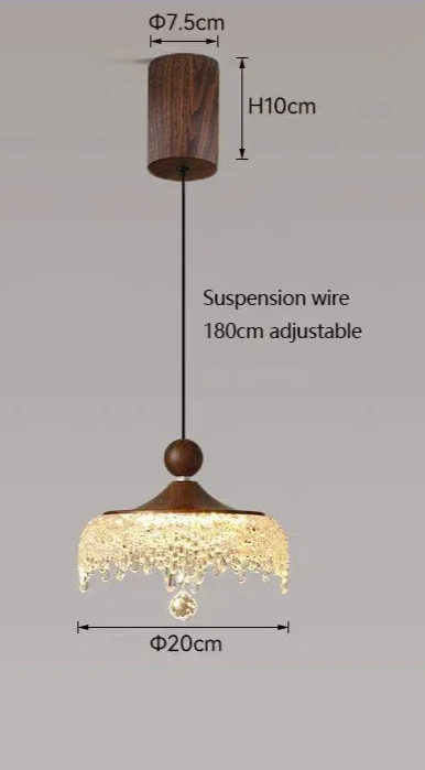 WalnoDrop - Pendelleuchte in Walnussfarbe mit 3