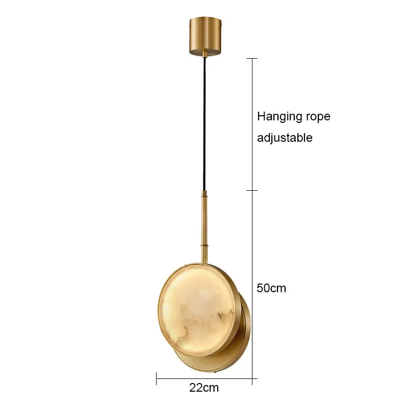 Luzana - Runde Marmor-Wandleuchte mit Kupferfinish in Gold