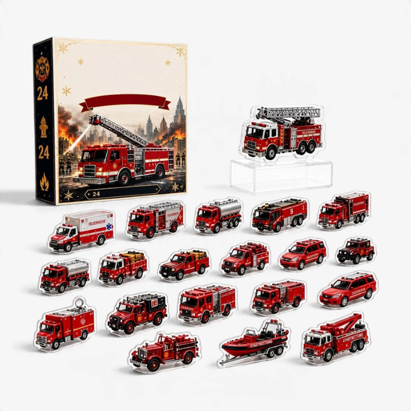 BlazeCrest - Adventskalender mit 24 Feuerwehrfiguren und Ausrüstung