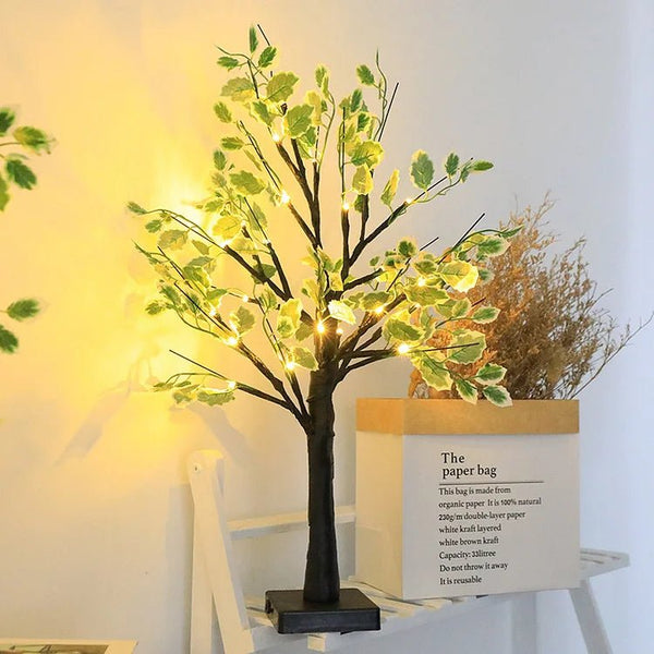 Tabla - LED-Weihnachtsbaumbeleuchtung mit grünen Blättern