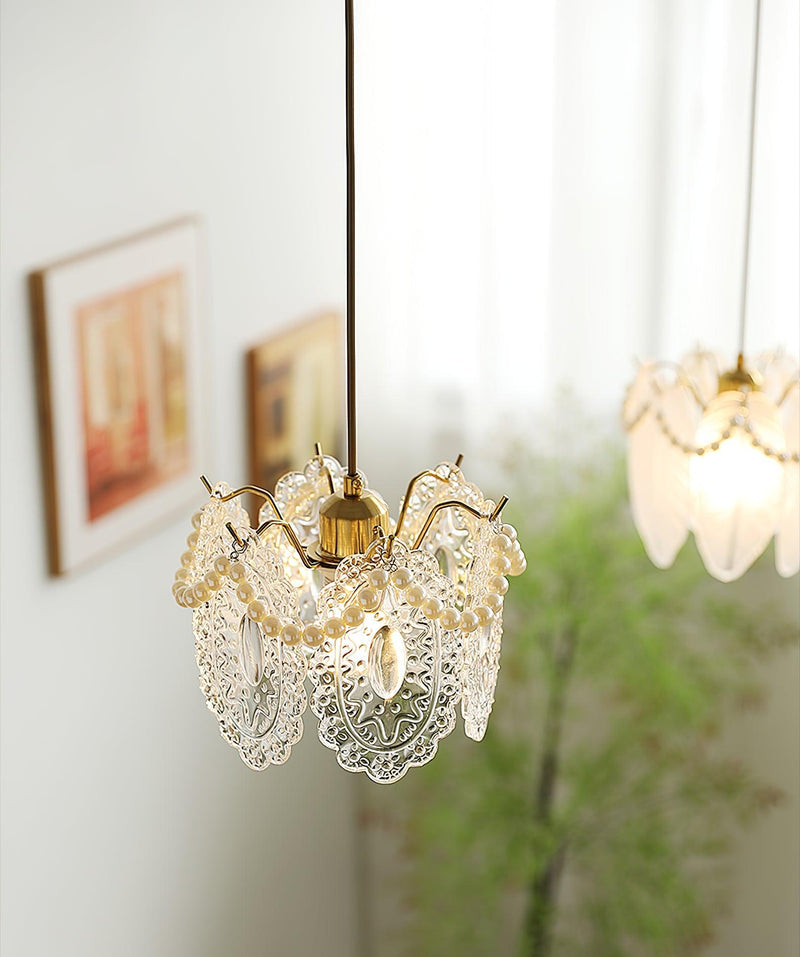 Florale - Glas-Pendelleuchte