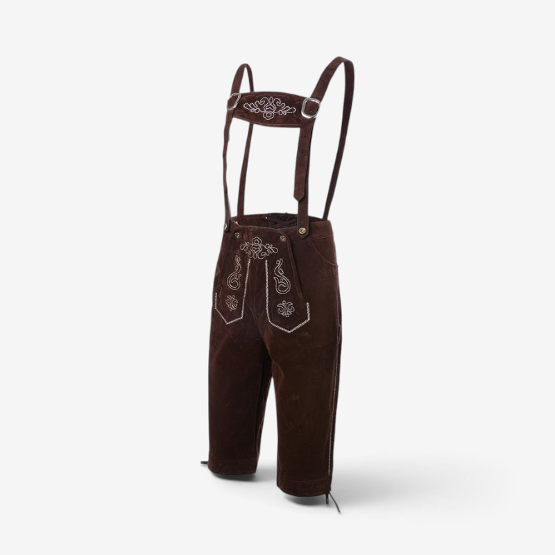 Herren Wildleder Lederhose mit Stickerei