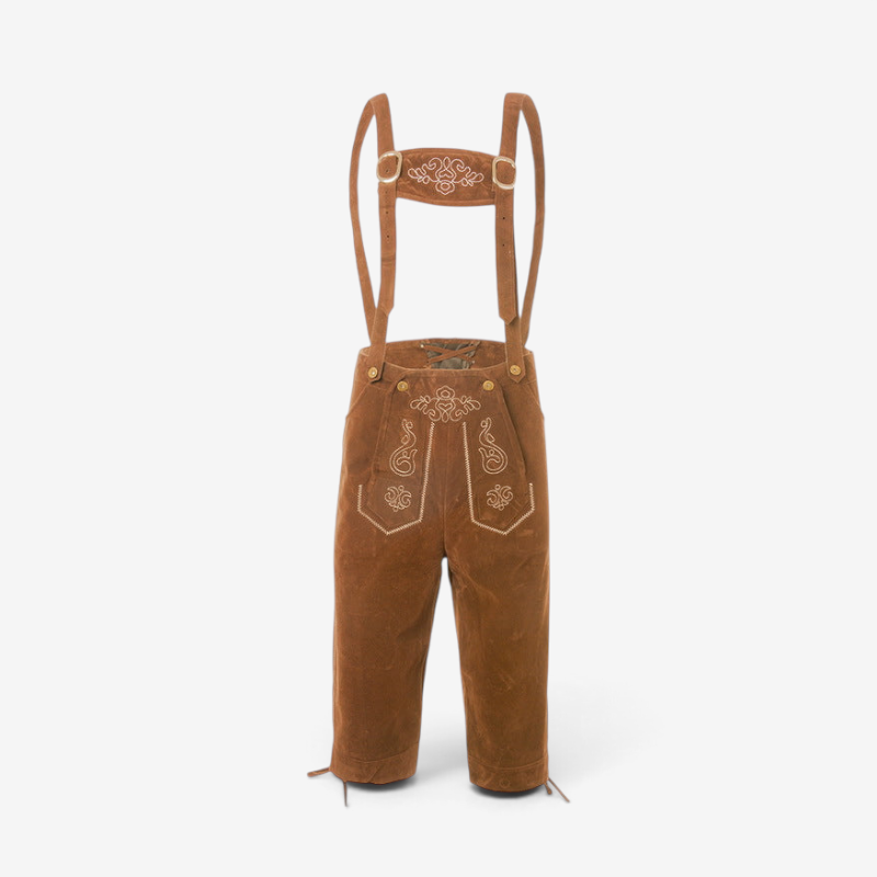 Herren Wildleder Lederhose mit Stickerei