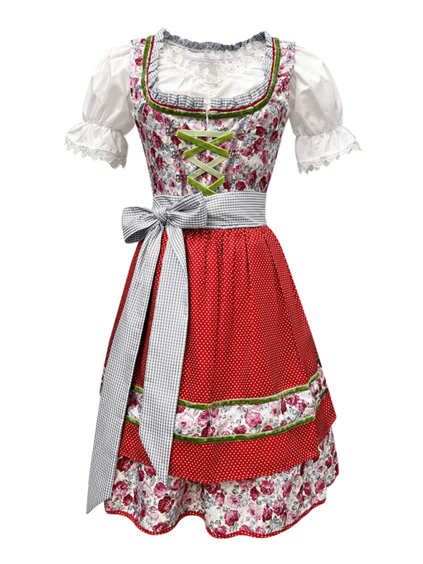 Bayerisches Dirndl-Kostüm für Damen mit Blumenmuster