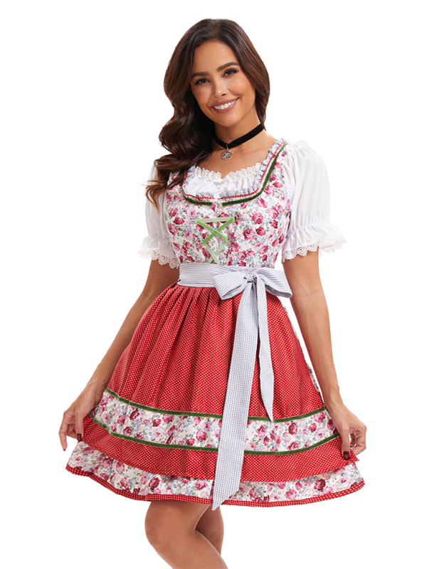 Bayerisches Dirndl-Kostüm für Damen mit Blumenmuster