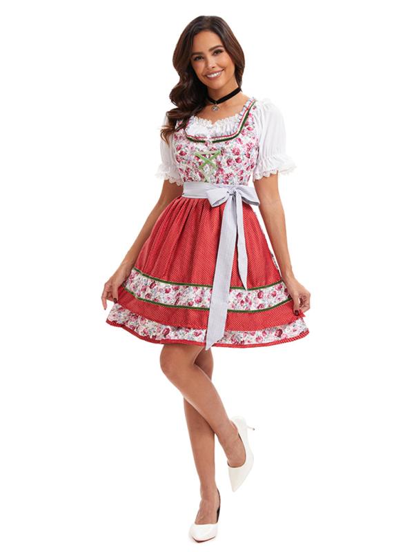 Bayerisches Dirndl-Kostüm für Damen mit Blumenmuster