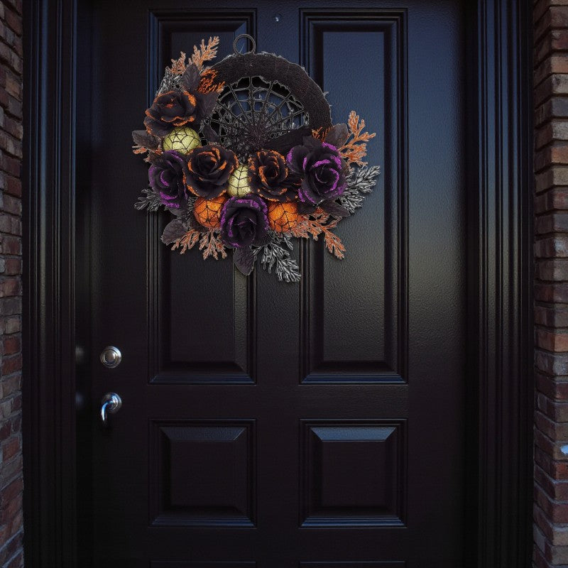 Halloween - Kranz Spinnennetz Design zum Aufhängen