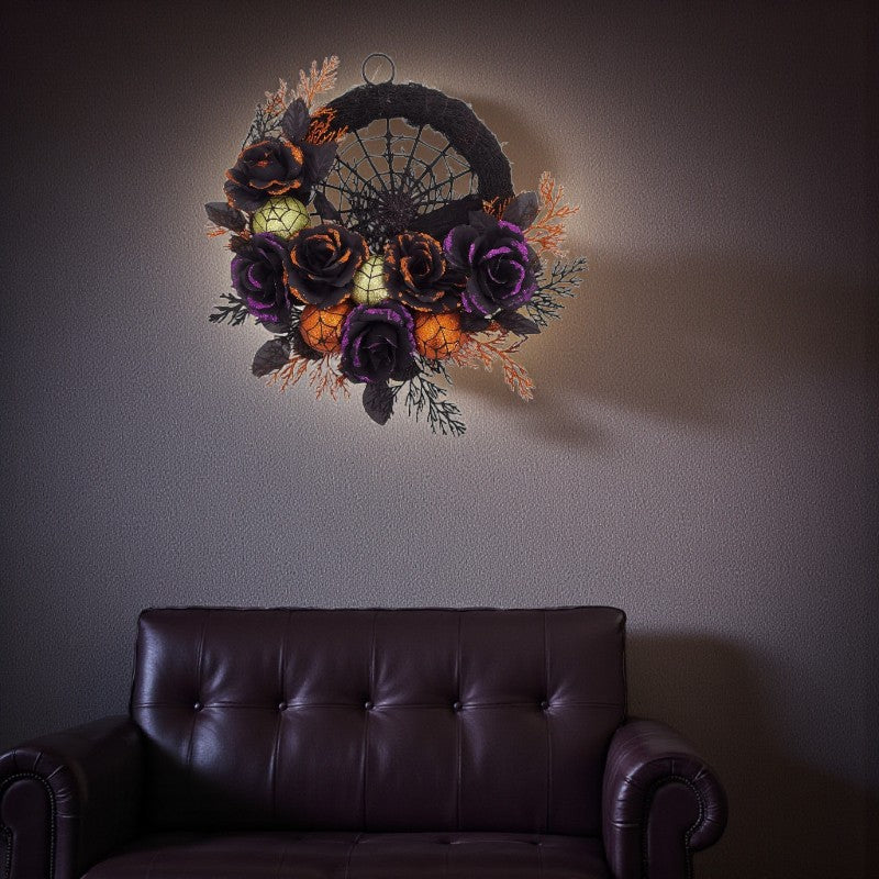 Halloween - Kranz Spinnennetz Design zum Aufhängen