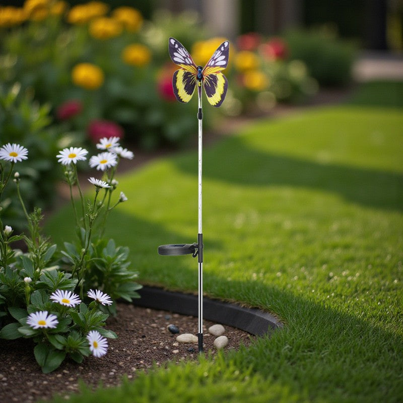 Faseroptische LED-Rasenlampe mit farbenfrohem Schmetterlings-Lichteffekt