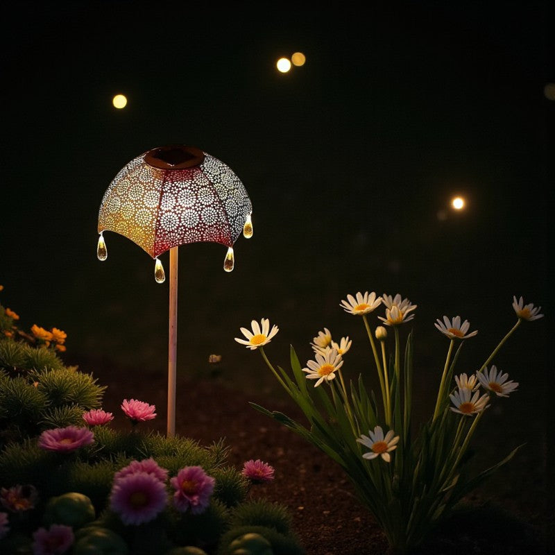 Außen-Gartenleuchte mit warmem LED-Projektionslicht und Schirm-Design