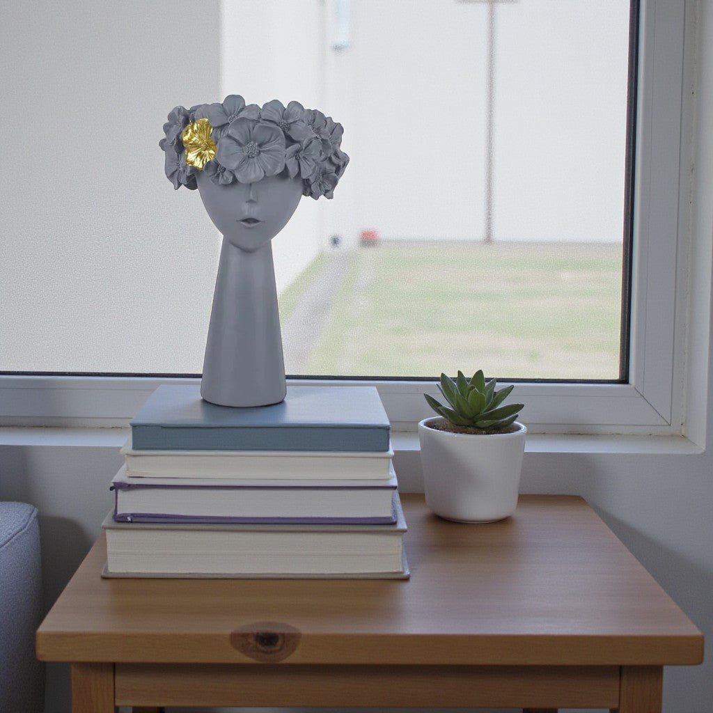 Elegante Mädchenkopf-Vase für Blumen und stilvolle Dekoration mit künstlerischem Charme