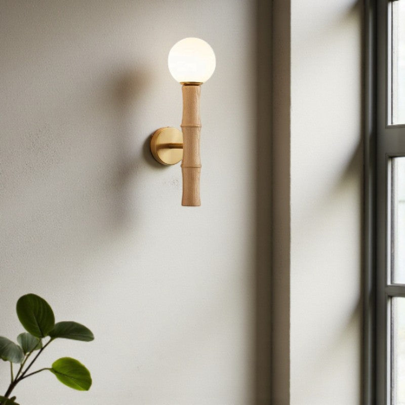 Retro Wandleuchte mit Bambus-inspiriertem Zylinderdesign für Stilvolle Innenräume