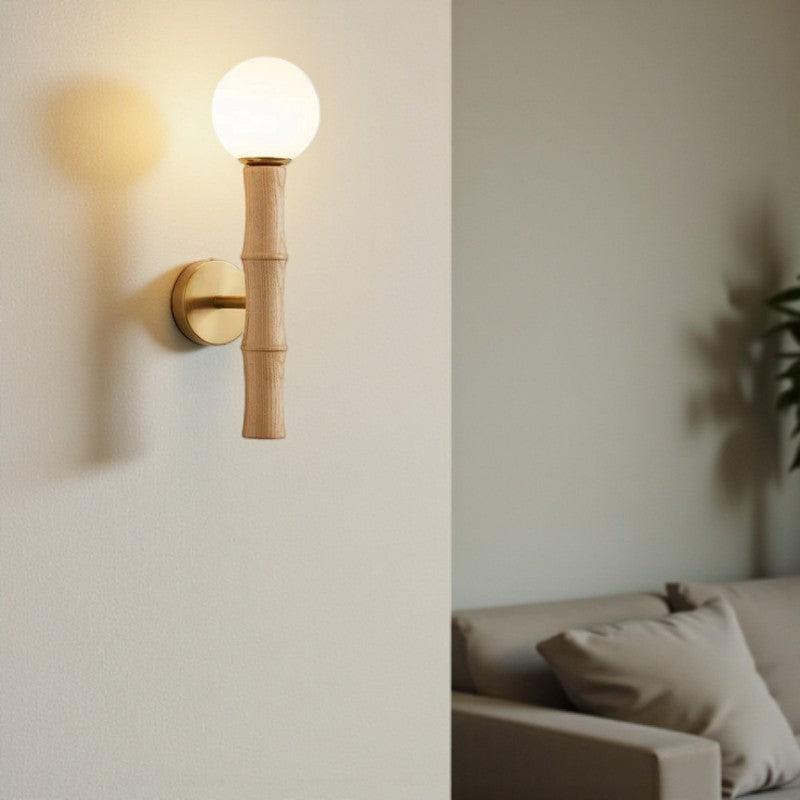 Retro Wandleuchte mit Bambus-inspiriertem Zylinderdesign für Stilvolle Innenräume