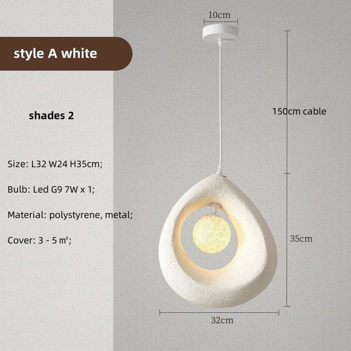 Stella - Wabi-Sabi Hängelampe Ø32 cm aus Polystyrol