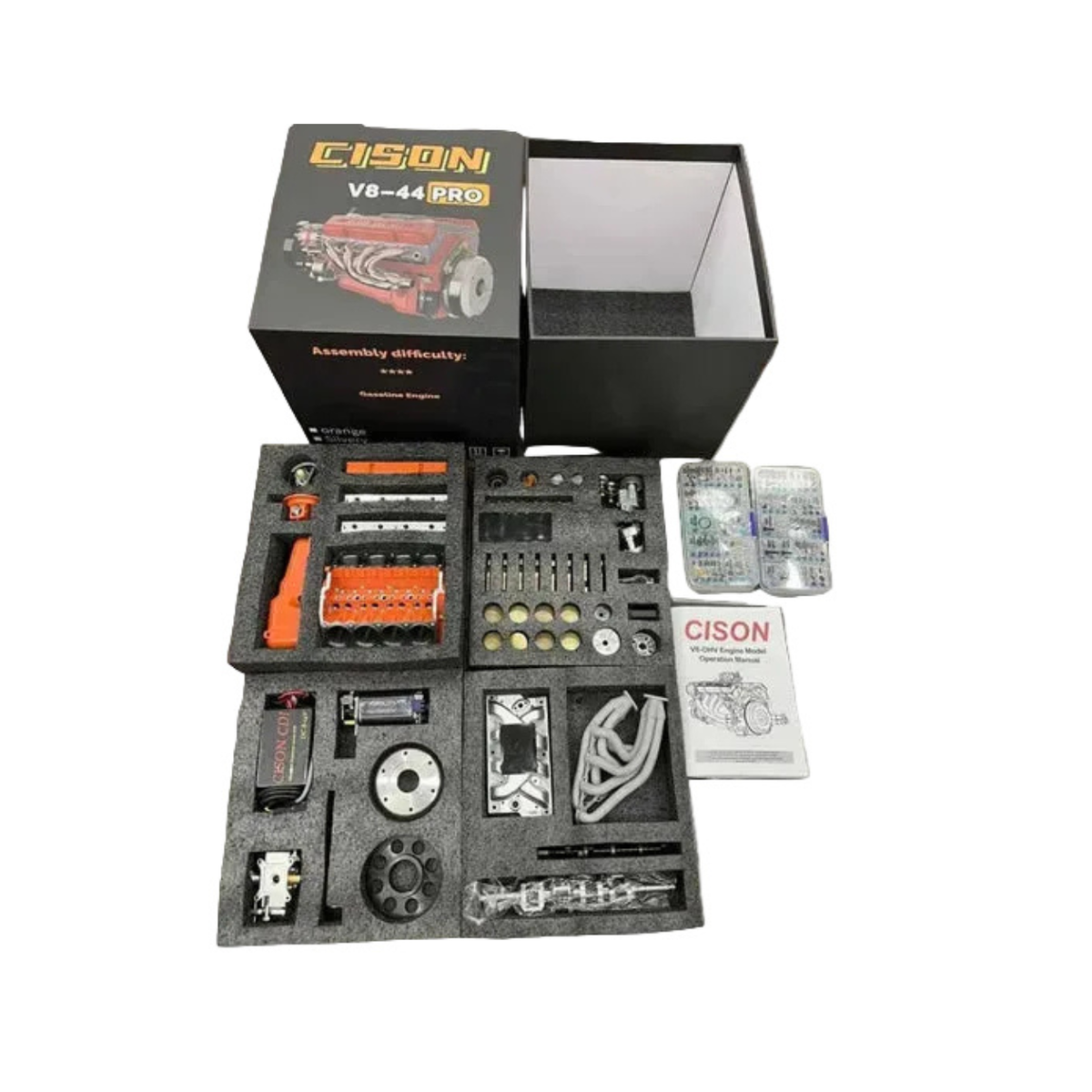 MotorVex - Mini V8 Benzinmotor-Modellbausatz mit CDI-Zündung