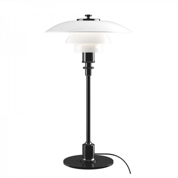 Mesalux - Design Tischlampe Metall & Opalglas