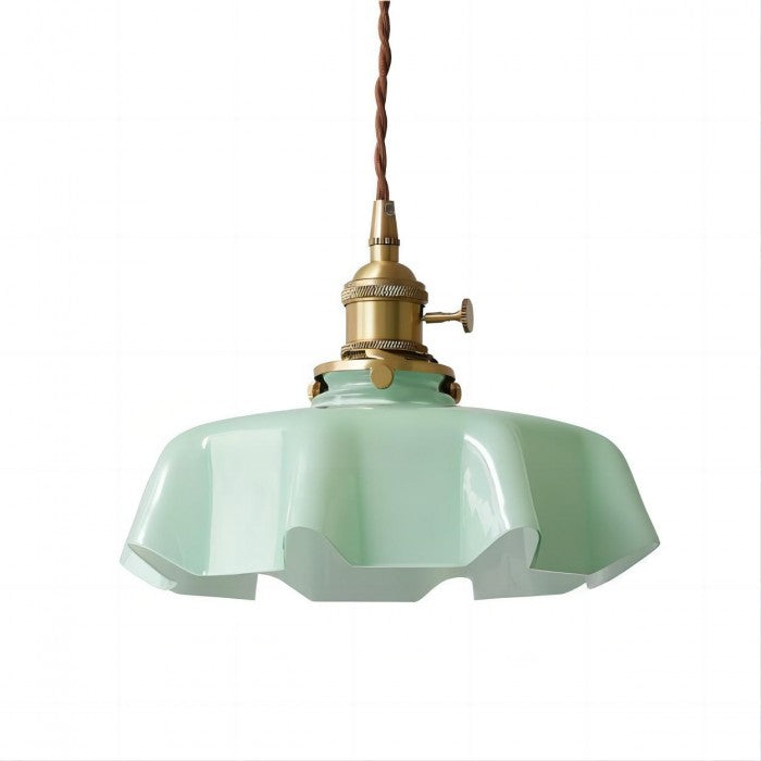 Aurela - Retro-Pendelleuchte in Blumenform aus Glas,