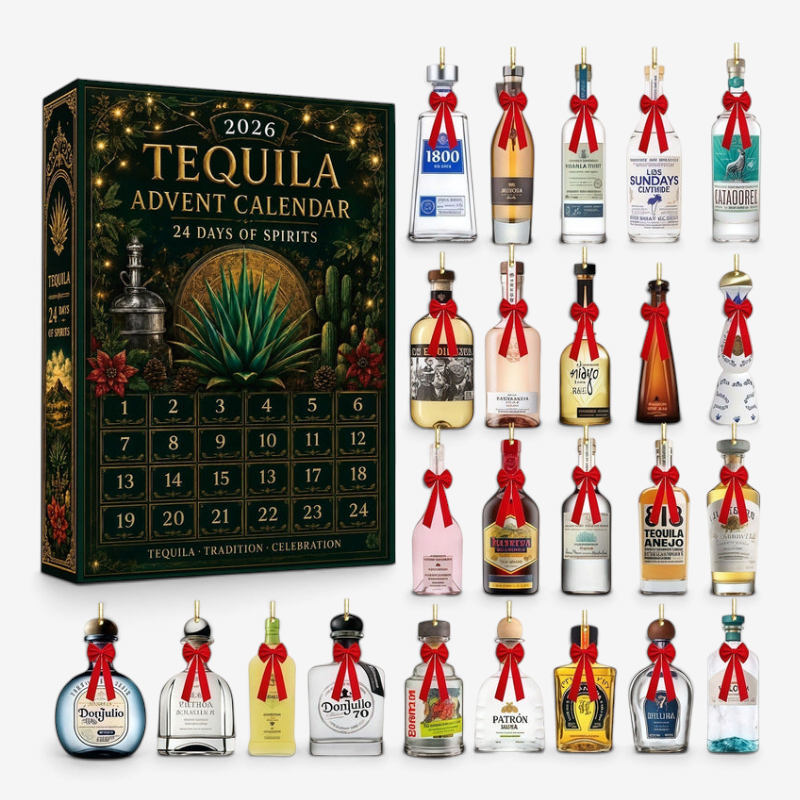 AgaveTrinket - Tequila-Flaschen Adventskalender mit 24 Acrylanhängern