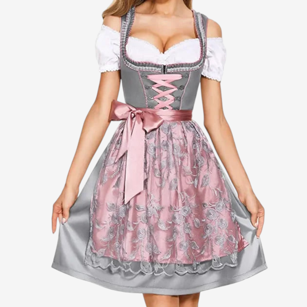 Traditionelles Dirndl Kleid mit Schürze für Damen
