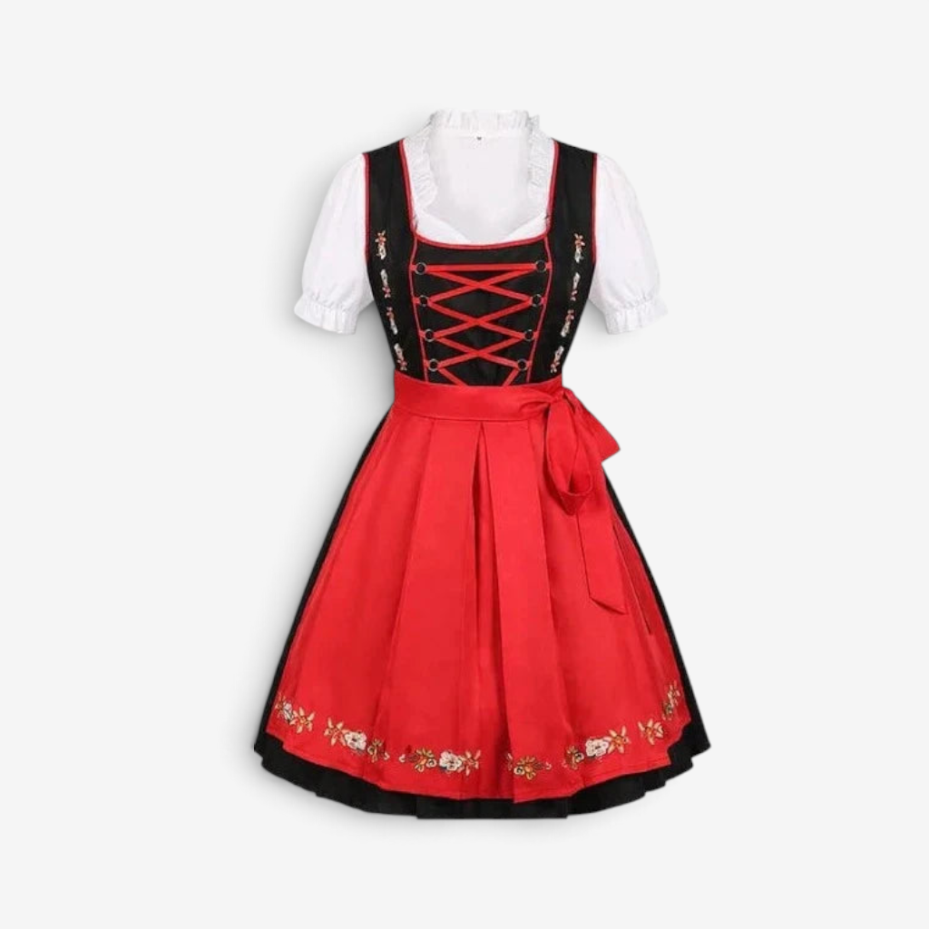 Traditionelles Dirndl Kleid mit Schürze für Damen