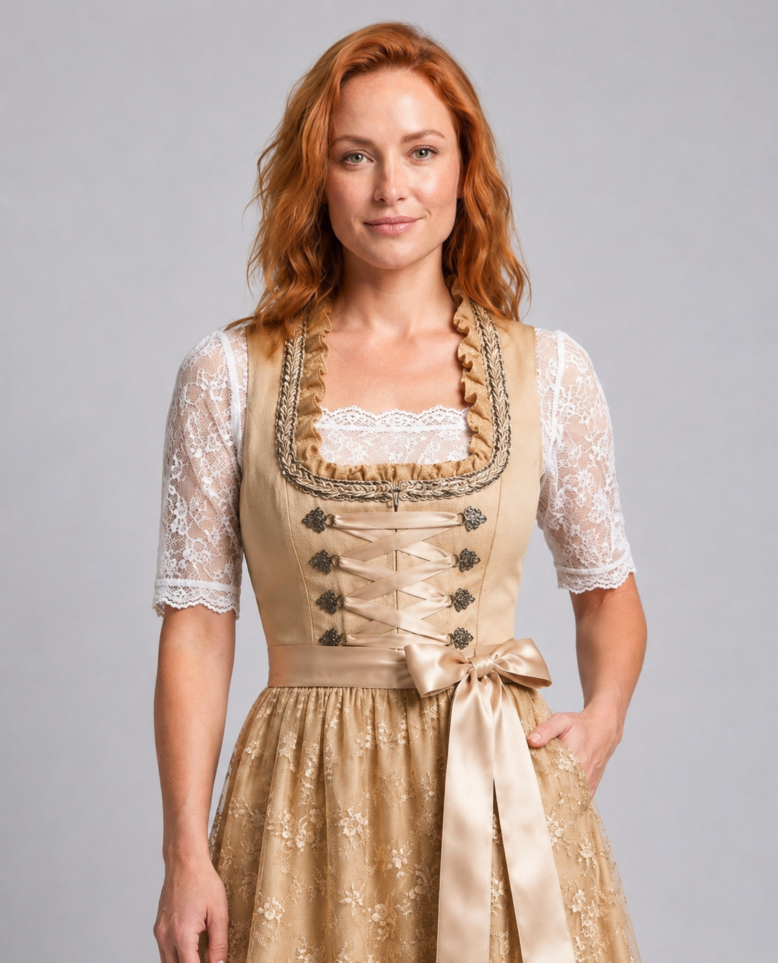 Traditionelles Dirndlkleid für Damen mit Schnürmieder