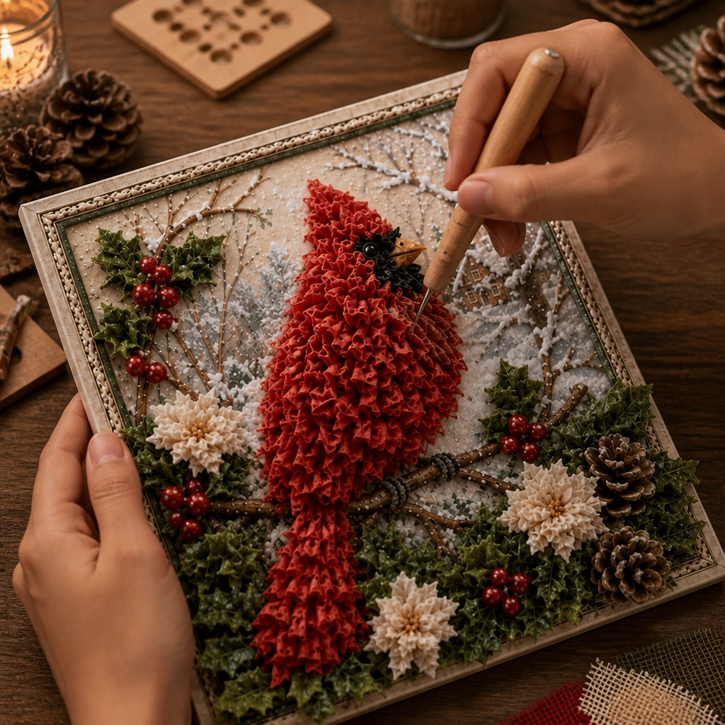 CraftyHolly - 3D Stoff-Bastelset mit vorgeschnittener Vorlage
