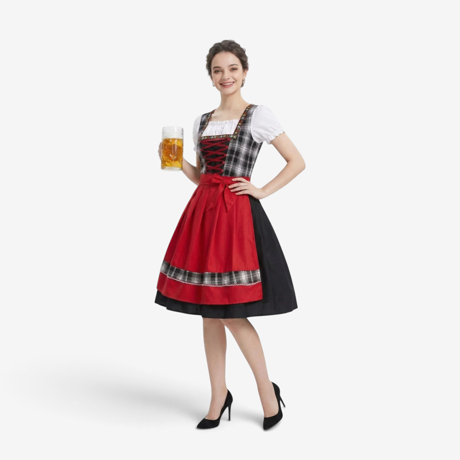 Damen Trachten-Dirndl mit Schnürung und A-Linie