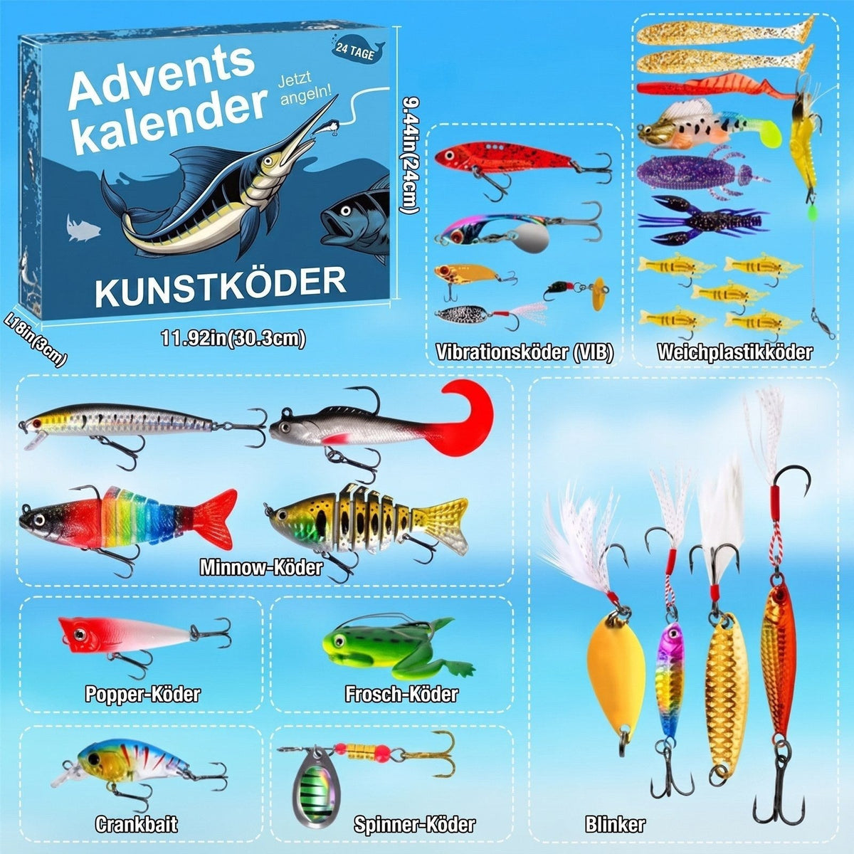 LureCatch - Adventskalender mit Kunstködern für Angler