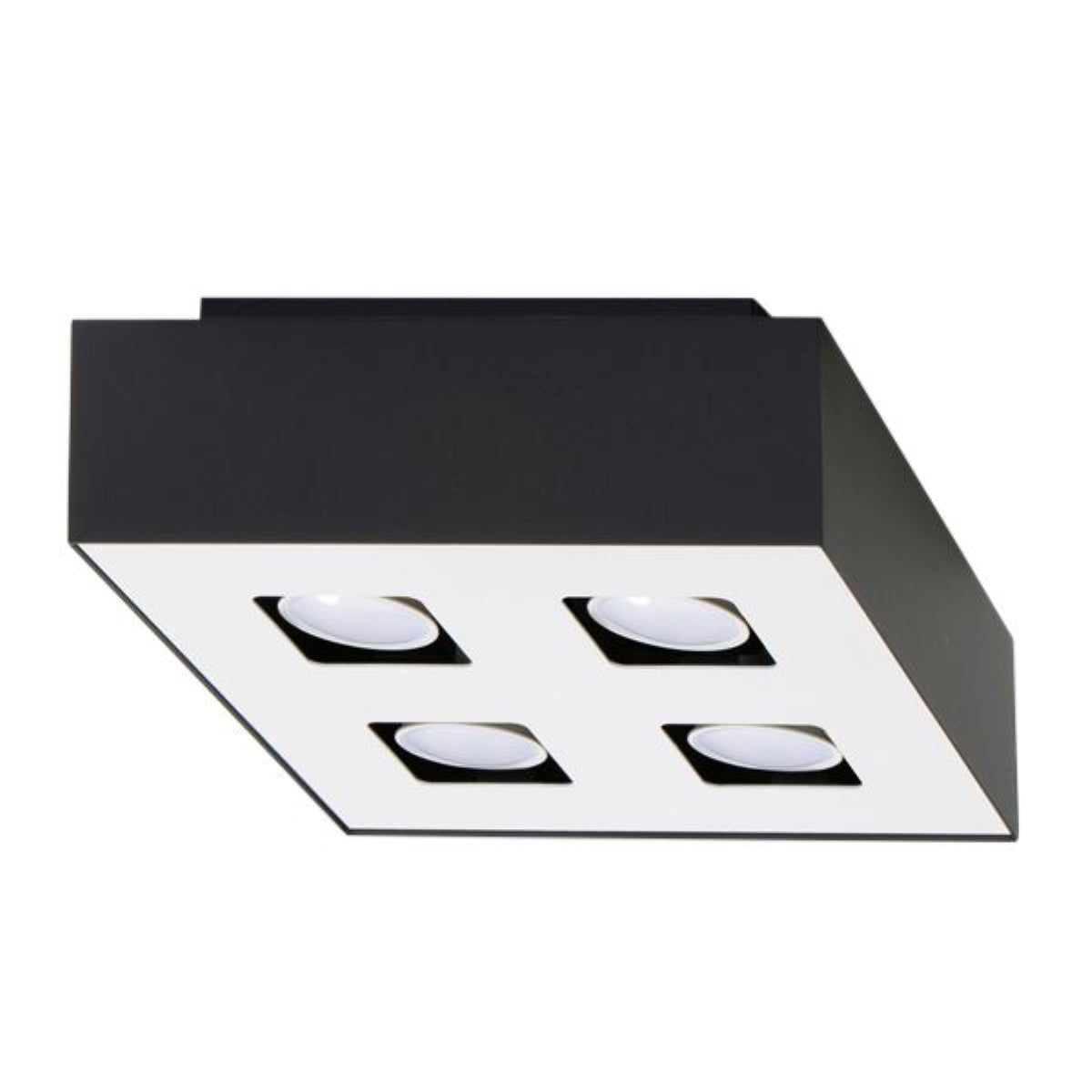 Mono - 4 Deckenleuchte, schwarz, aus Stahl, 24 × 24 cm