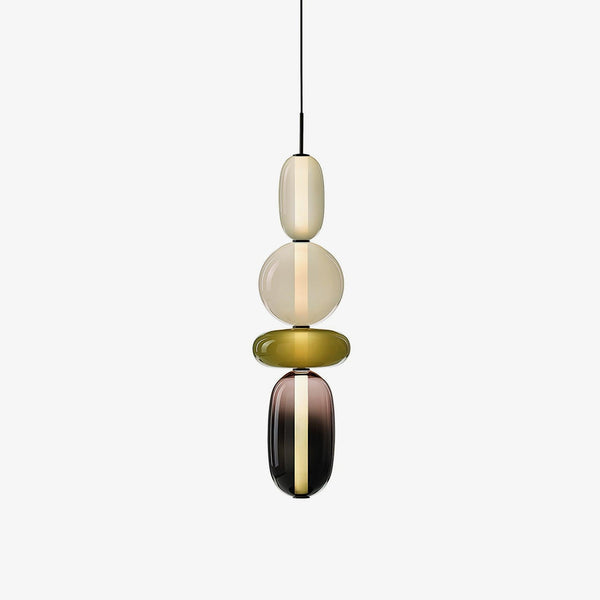 Solara - Glaspendelleuchte für Flur mit farbigem Glas