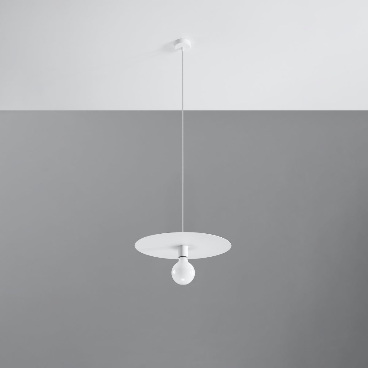 Zenita - Weiße Pendelleuchte, 40 cm Designschirm mit