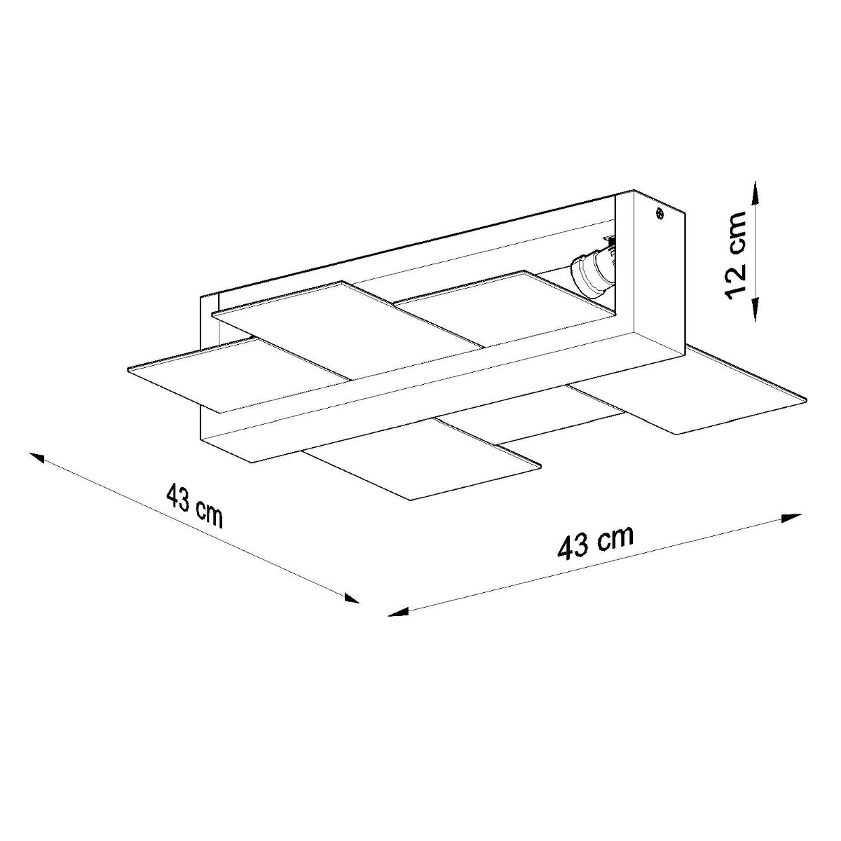 Feniks - 2 Deckenleuchte aus Wengeholz/Glas, 43 x 43 cm