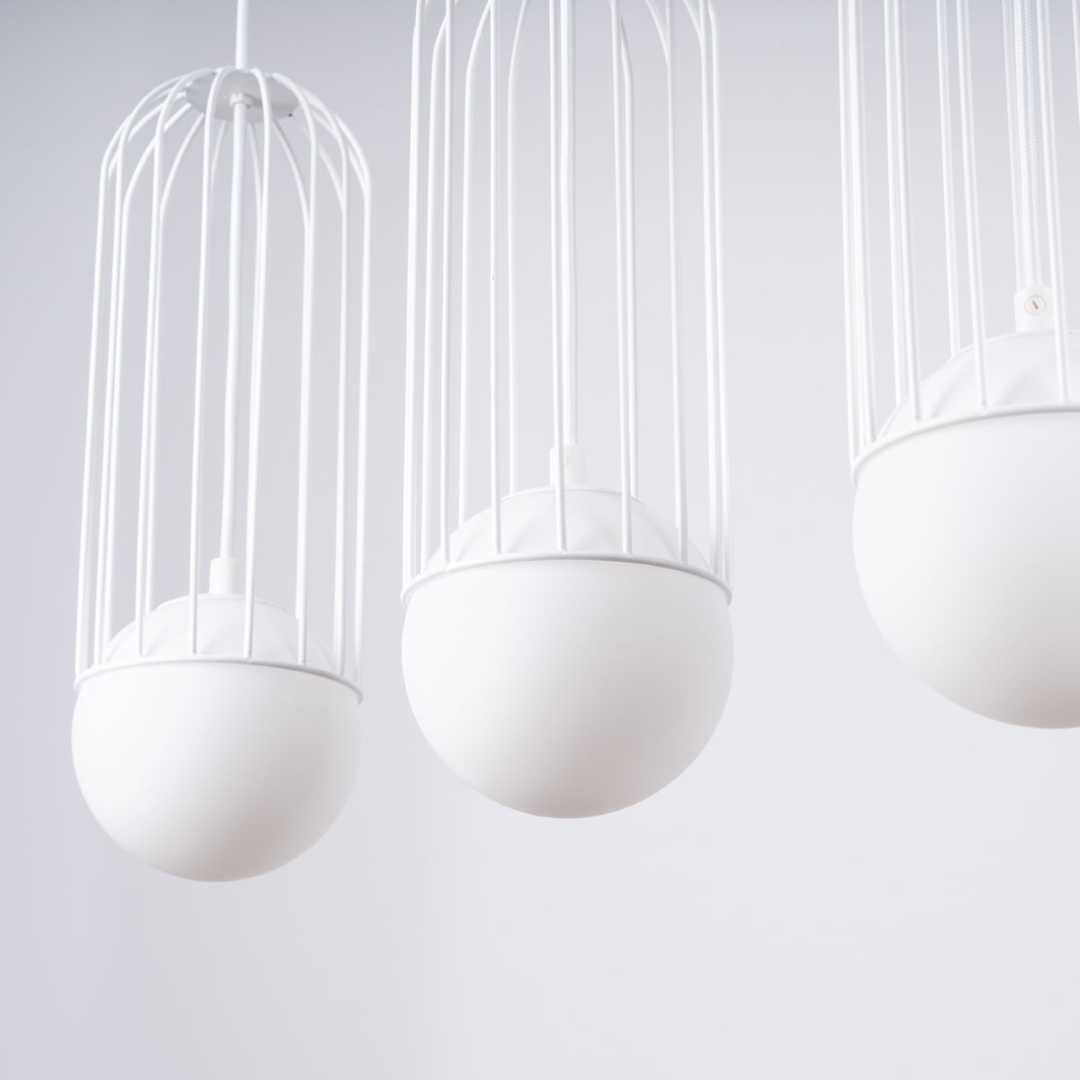 BRINA - Pendelleuchte, 3-flammig, weißer Stahl, 54 x 12 x