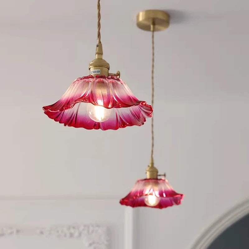 Celira - Art-Deco-Pendelleuchte aus Glas und Eisen