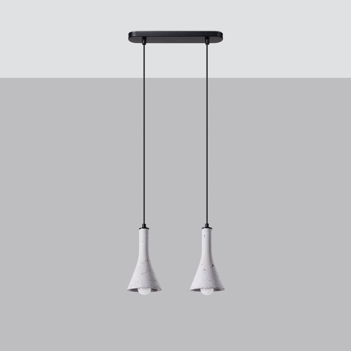 Halona - Pendelleuchte aus Beton, 2-flammig, grau