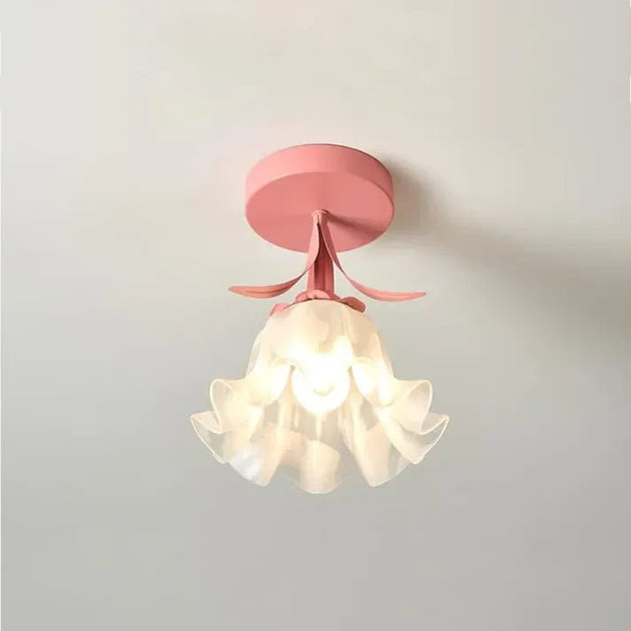 Claria - Tiffany-Deckenleuchte mit kleinen Glasblumen