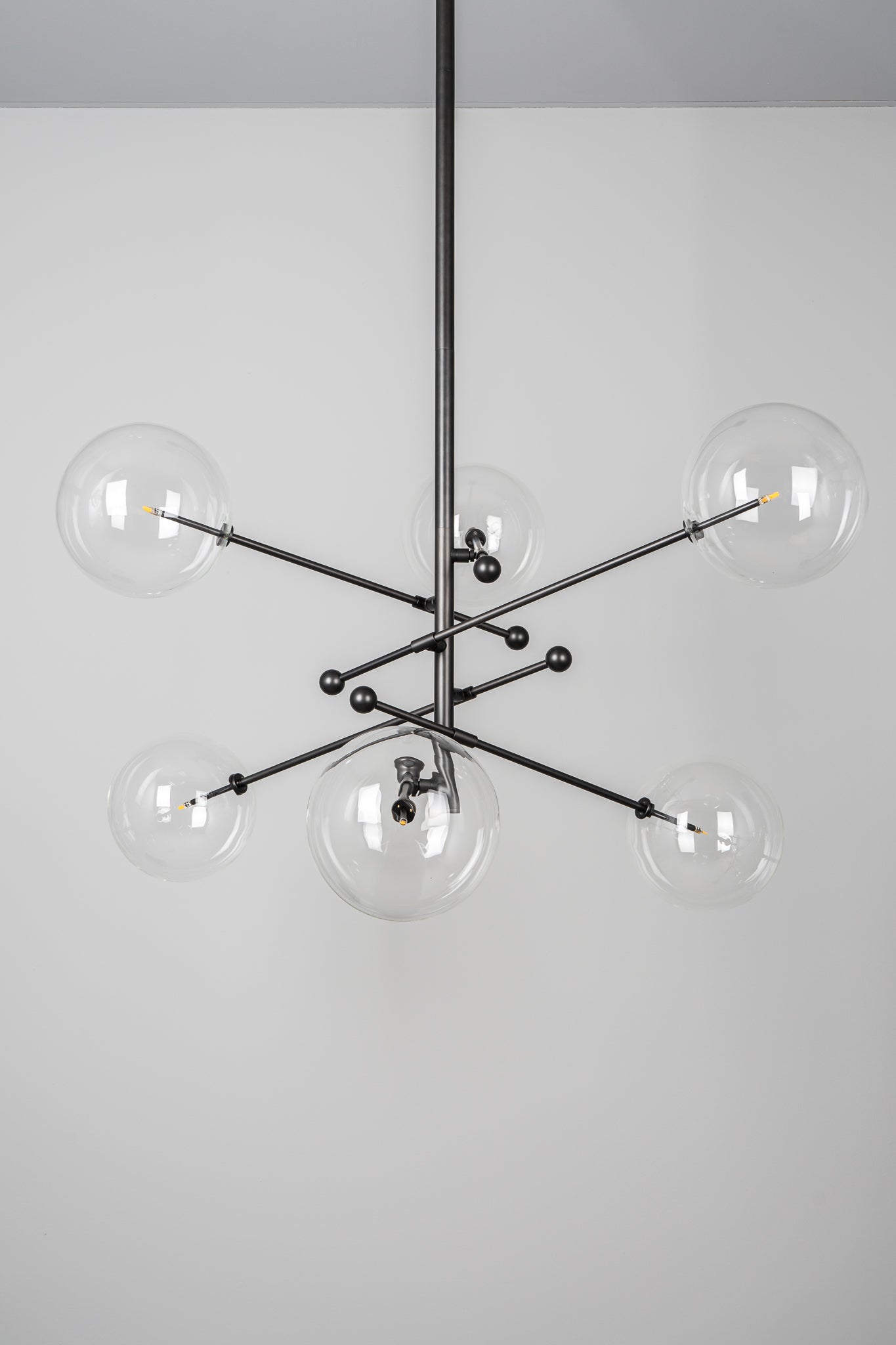 Claria - Designer-Kronleuchter mit 6 Armen, Metall/Glas