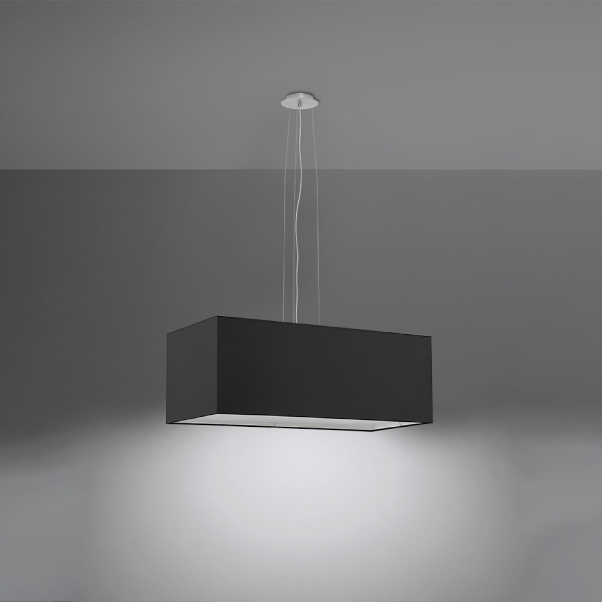 Längliche - Pendelleuchte, schwarz, 80 x 30 cm