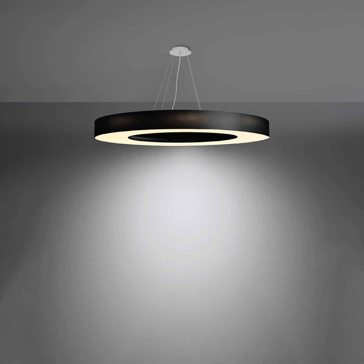Vortex - Schwarzer runder Kronleuchter 90 cm E27