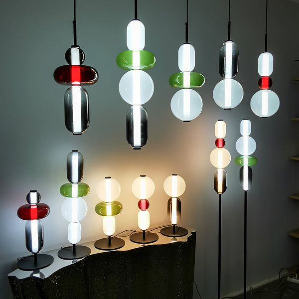 Solara - Glaspendelleuchte für Flur mit farbigem Glas