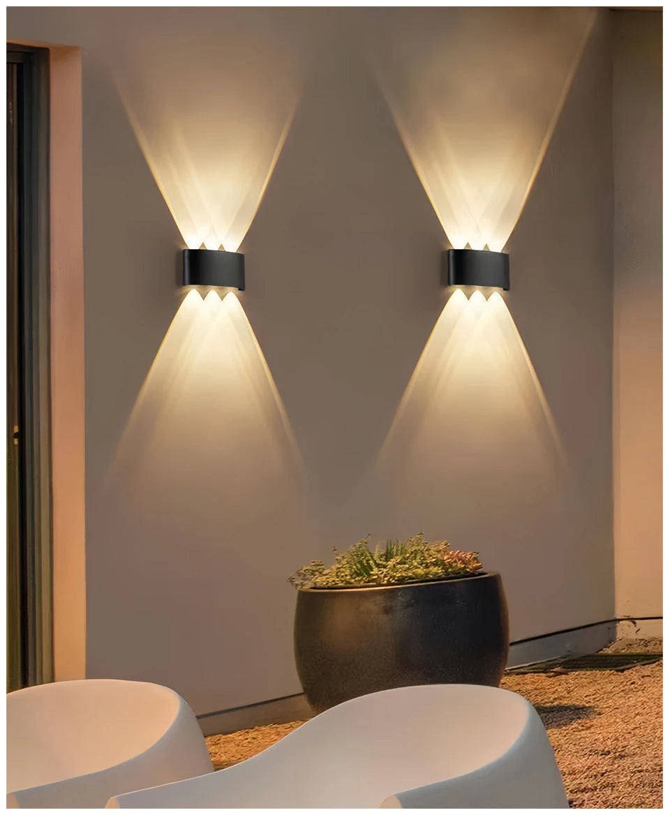 AURAGLOW - UpDown LED Wandleuchte wasserdicht IP, 90–260V
