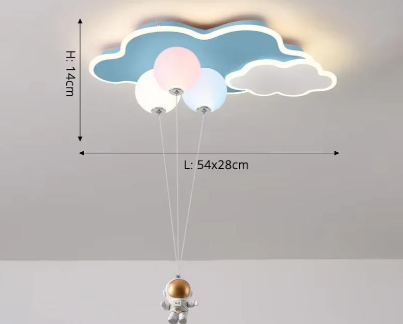 Astronaut - Kinderzimmer-Hängeleuchte Astronaut & Wolke