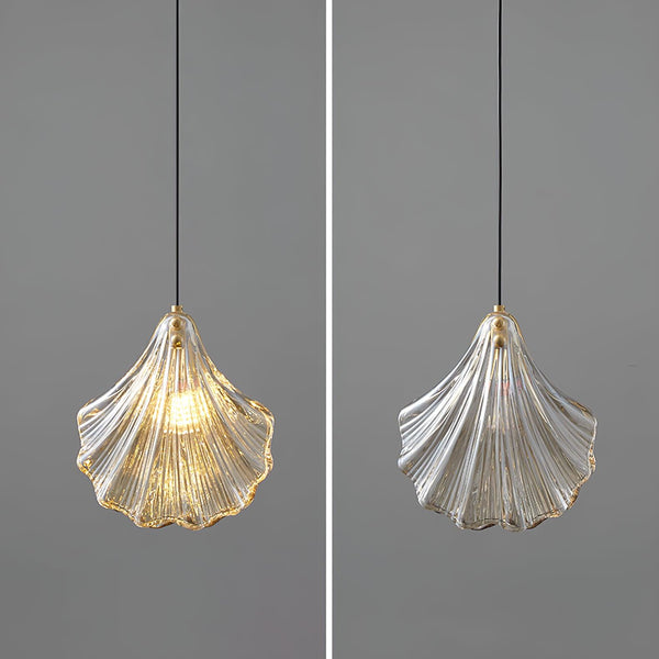 Shell“ - Mini-Pendelleuchte Shell aus Messing und Glas