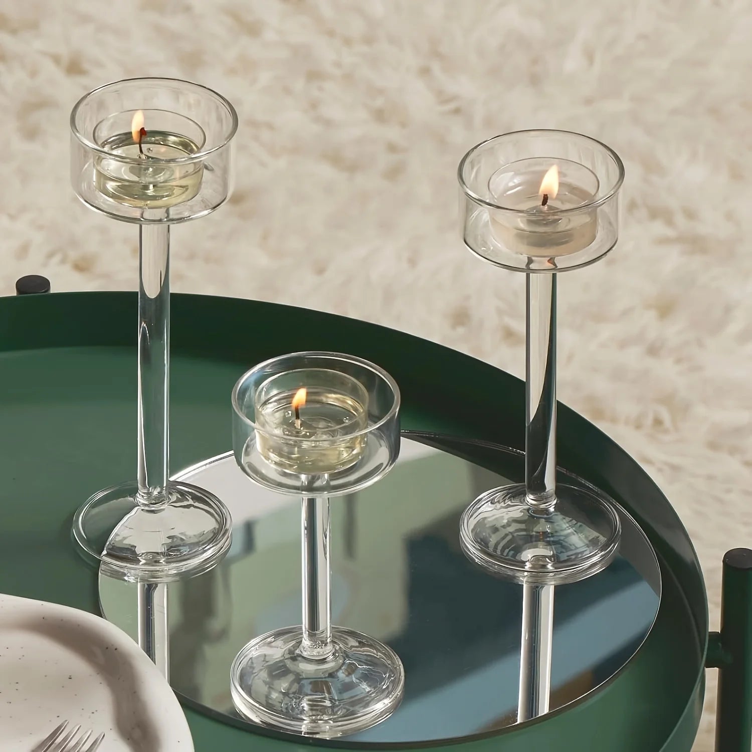 Stylo - Glaskerzenhalter-Set, 3-teilig