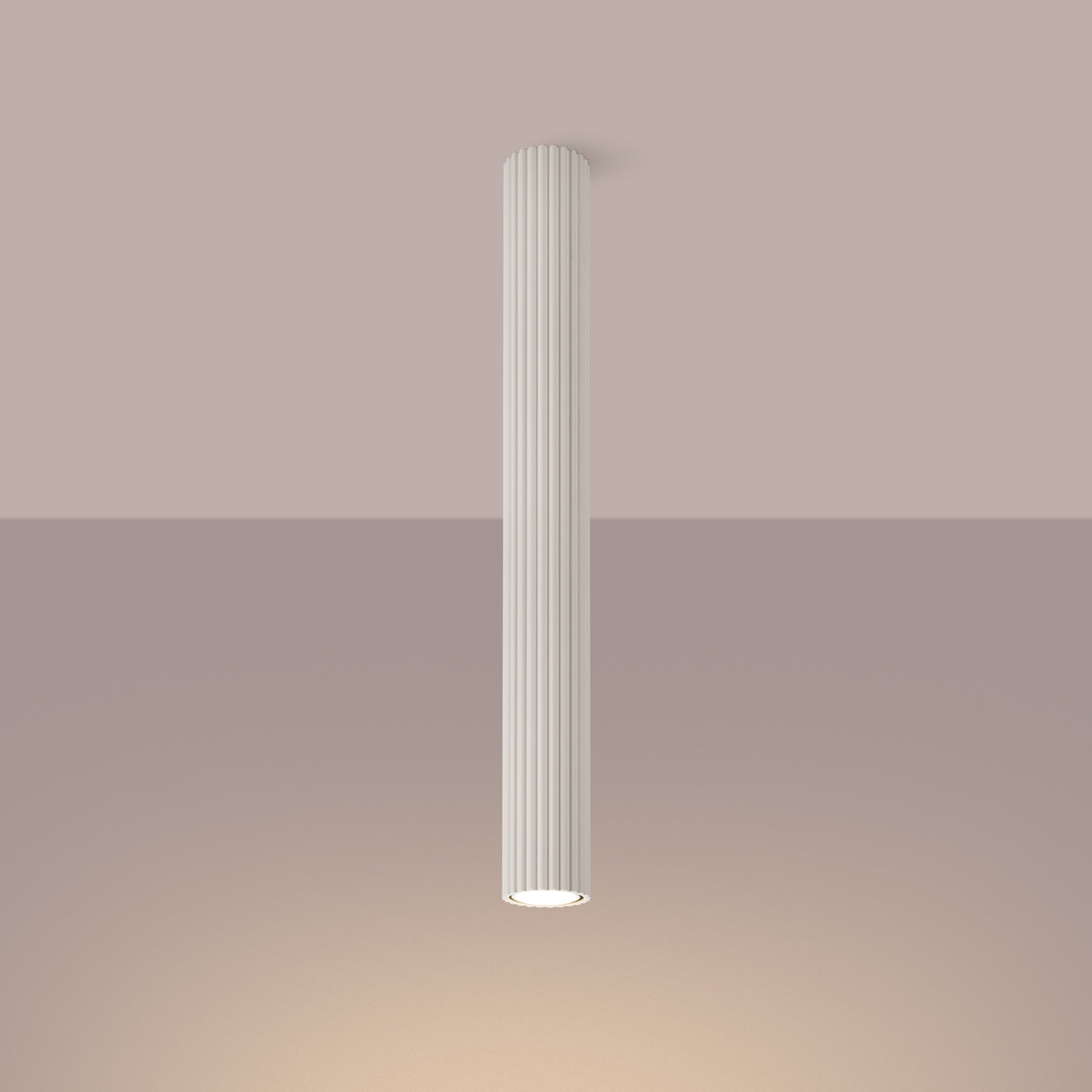Plafona - Beige Deckenleuchte, hoher Röhrenstrahler