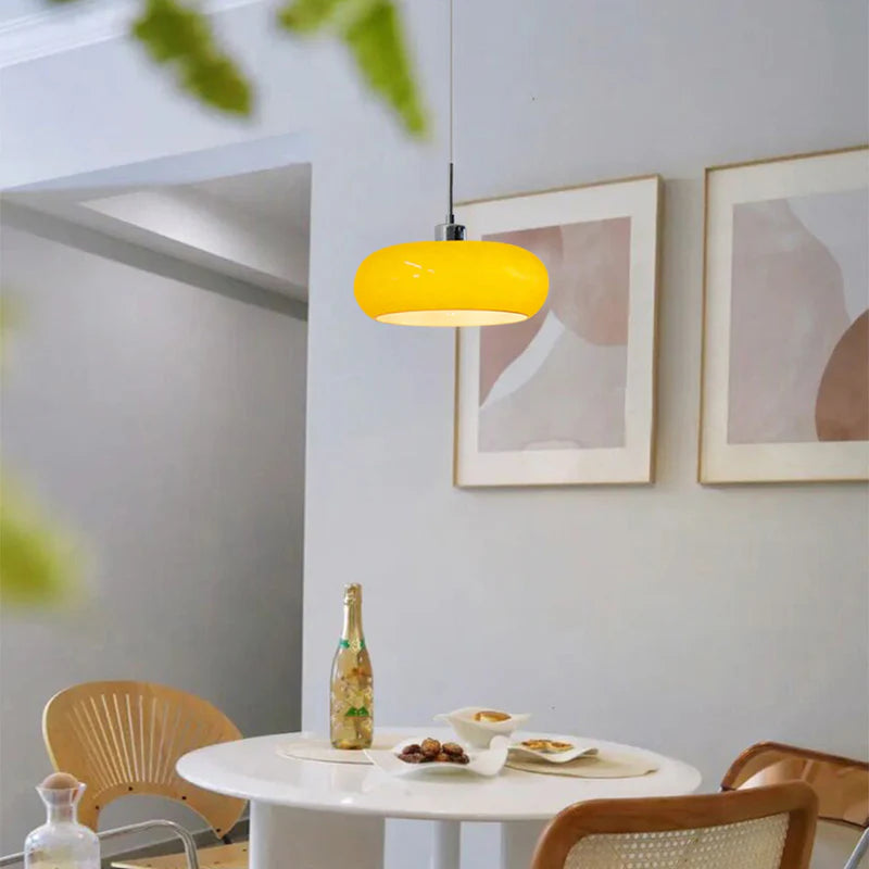 Polara - Glas Pendelleuchte Orange-Weiß