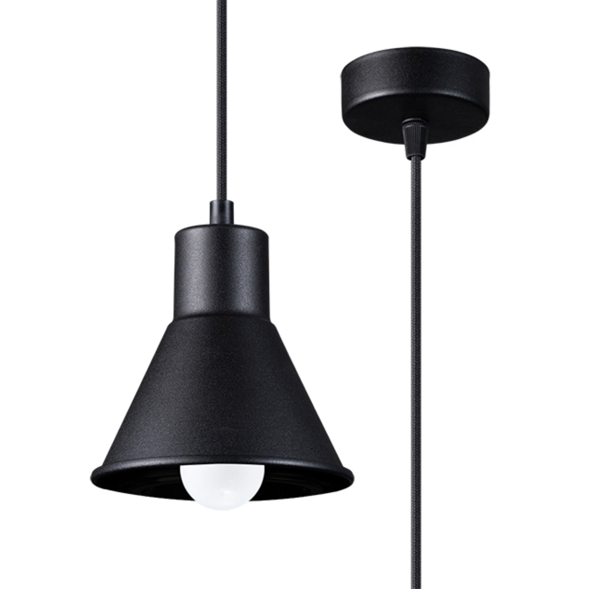 Stella - Schwarze Pendelleuchte E27 120 cm